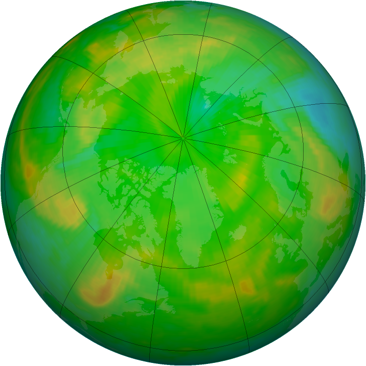 Arctic ozone map for 07 July 1984